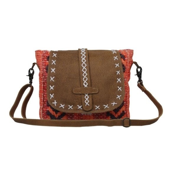 Myra Bag Handbags - Myra Bag Handmade Pink Shoulder Bag Upcycled Canvas & Cowhide Leather